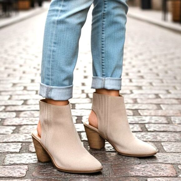 Lucky Brand Shoes - Lucky Brand Leather Elegant Beige Ankle Booties Boots Shoes